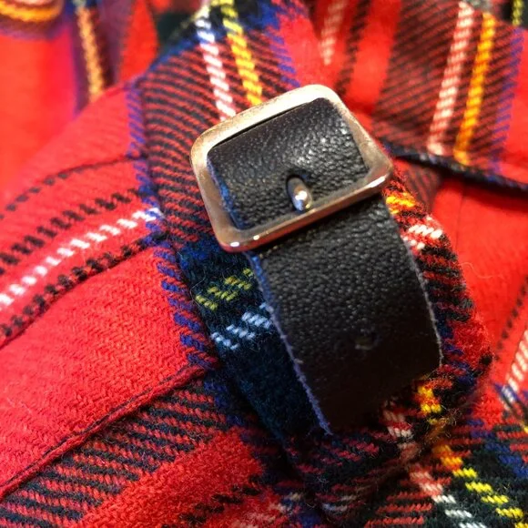 Vintage 100% Wool Skirt Kilt Tartan Plaid Pleated Irish Red Winter Fall Swiftie - Picture 3 of 11